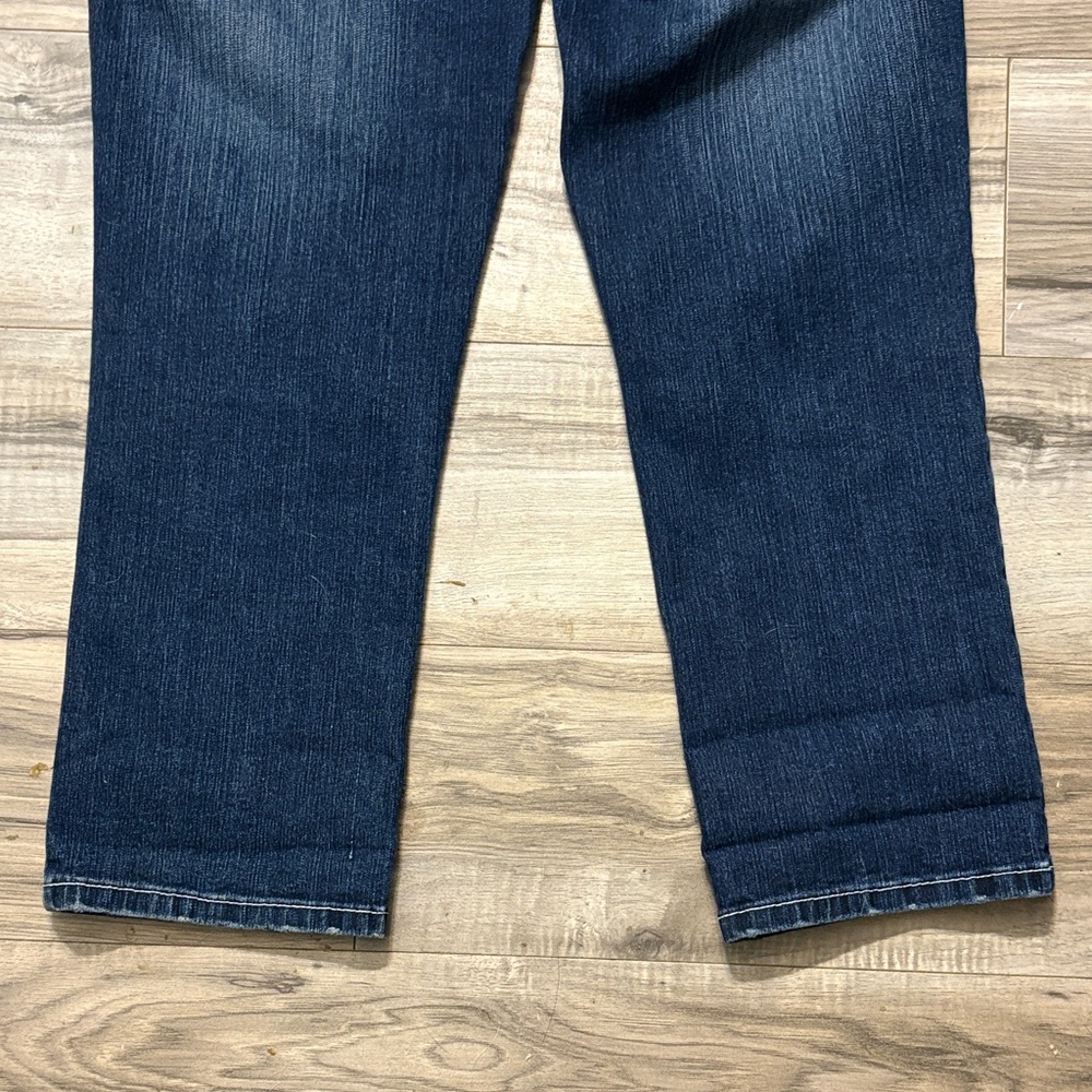 Younique Dark Blue Cropped Jeans with Button Detail - Picture 5 of 6